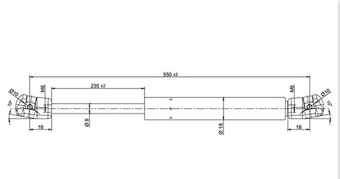 Chevrolet Captiva Ön Kaput Amortisör BOY 550 [Cey] (96830124)